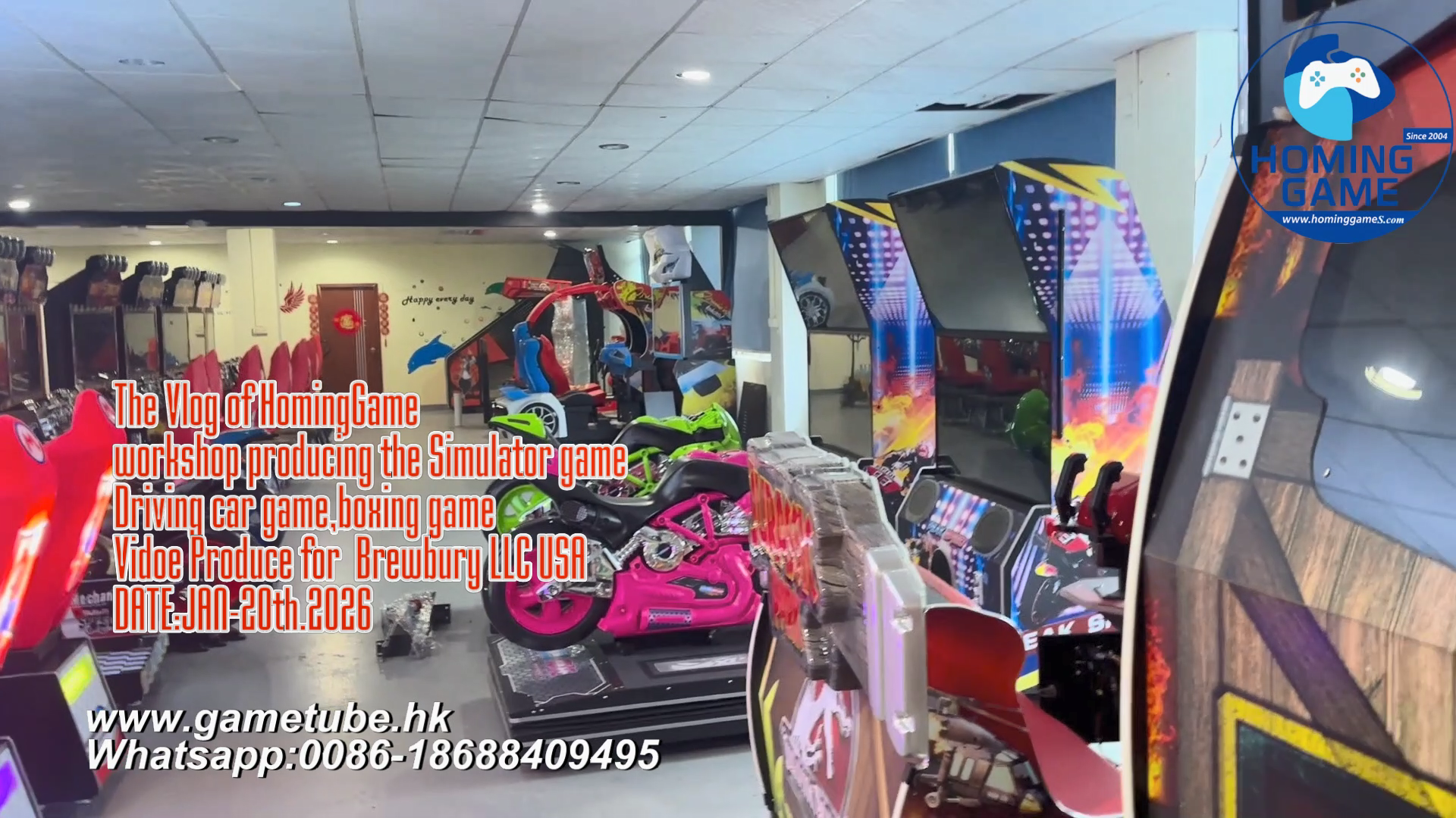 HomingGame Factory Workshop Vlog | Producing Mario Kart GP, Moto Racing & Boxing Arcade Game Machines for Brewbury LLC USA | Jan 20, 2026 HomingGame Factory Workshop Vlog | Producing Mario Kart GP, Moto Racing & Boxing Arcade Game Machines for Brewbury LLC USA | Jan 20, 2026