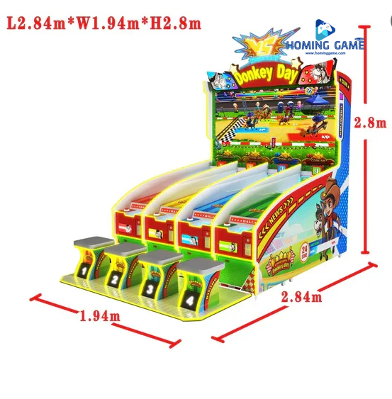 Factory Direct Multi Player Coin Operated Donkey Day Racing Ticket Redemption Game machine by HomingGame Factory Direct Multi Player Coin Operated Donkey Day Racing Ticket Redemption Game machine by HomingGame