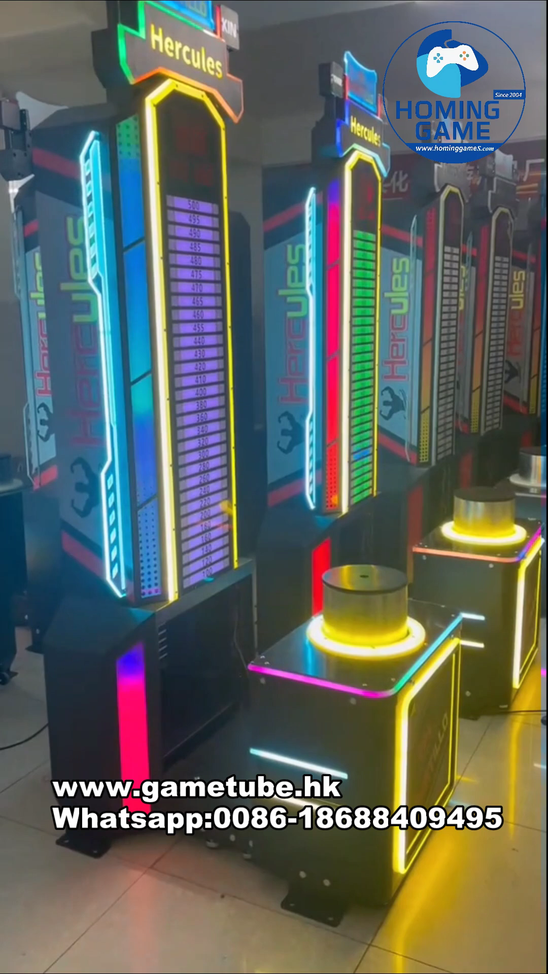 HomingGame Hercules Punching Boxing Machine - Heavy Duty Metal Cabinet | Coin Operated Boxing Game Machine for Bars & Arcades | Factory Direct Wholesale