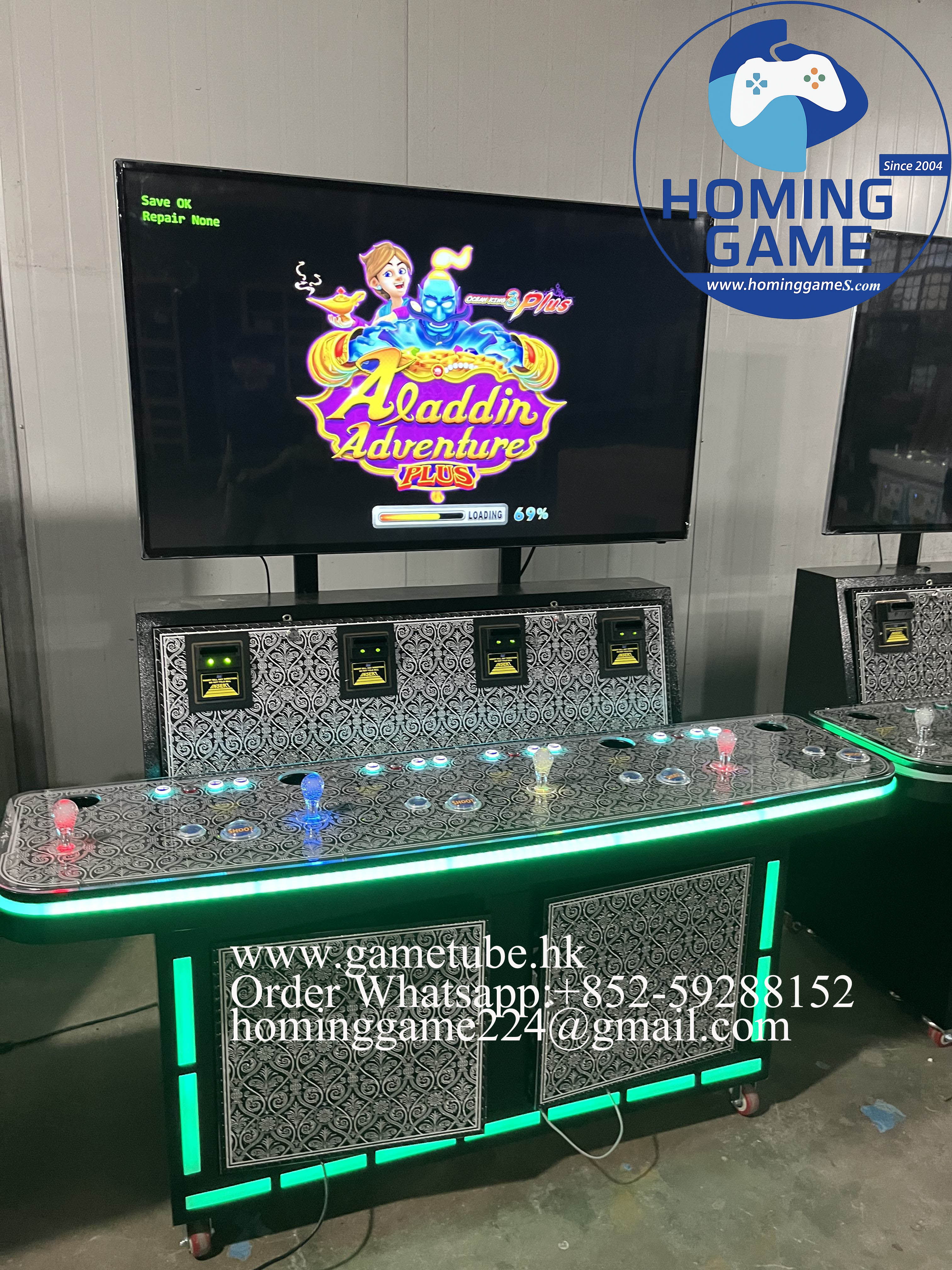 Factory Direct Coin Operated 4 Player Upright Fishing Table Game Machine – Premium IGS Ocean King 3 Plus Aladdin Fishing Game Cabinet by HomingGame Factory Direct Coin Operated 4 Player Upright Fishing Table Game Machine – Premium IGS Ocean King 3 Plus Aladdin Fishing Game Cabinet by HomingGame