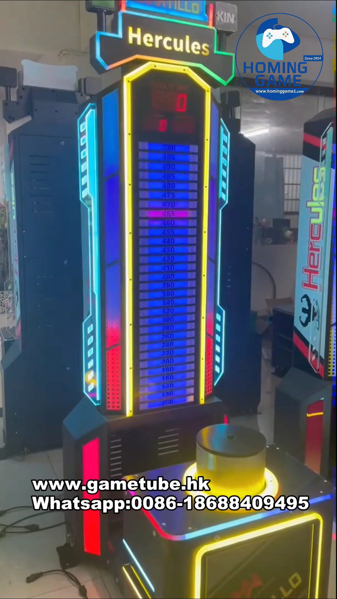 HomingGame Hercules Punching Boxing Machine - Heavy Duty Metal Cabinet | Coin Operated Boxing Game Machine for Bars & Arcades | Factory Direct Wholesale