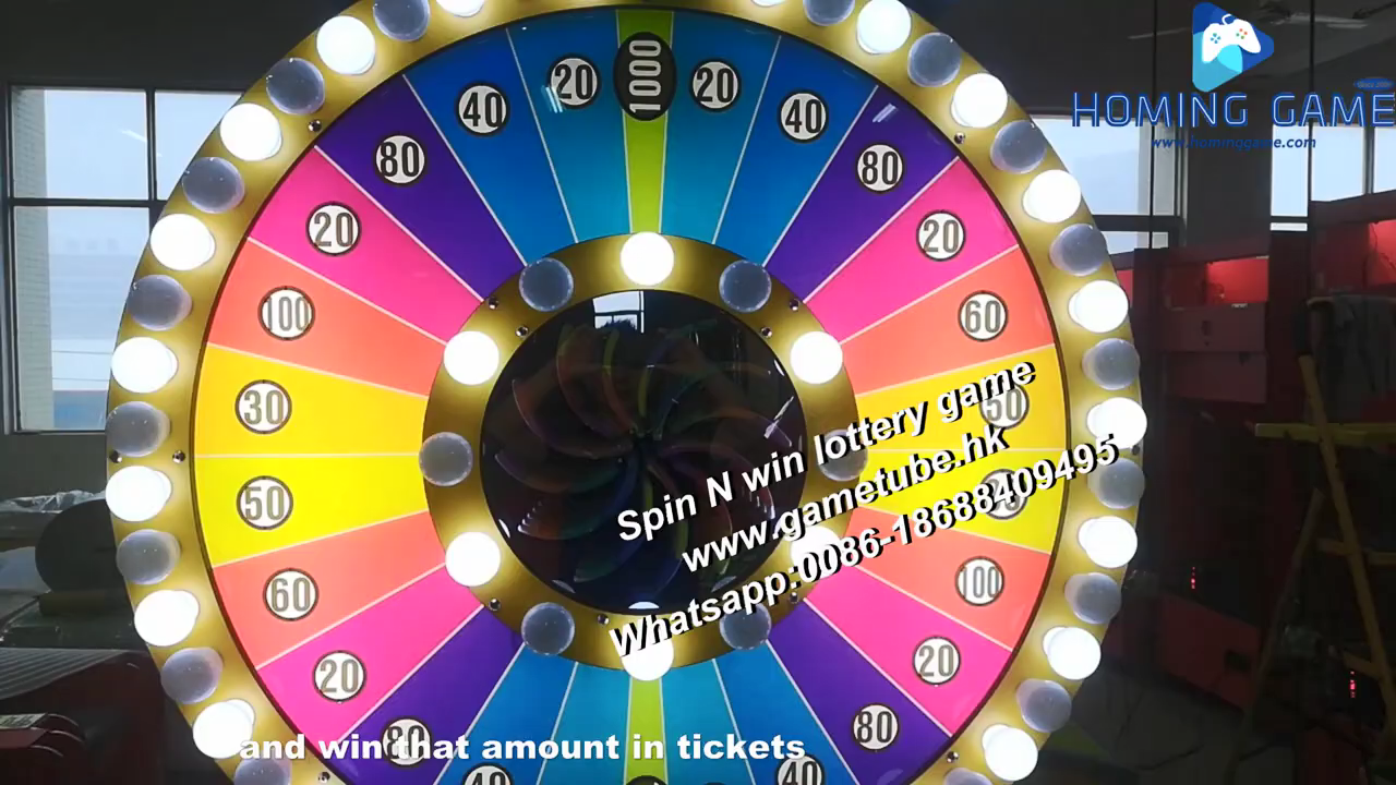 coin operated Spin N win lottery ticket redemption arcade game machine for sale Fec game center game machine by HomingGame