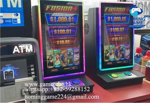 Hominggame Factory Direct: Premium Bartop Slot Machine Cabinet – Fusion 5/HET Emulator Ready, 23.6" 27"Touchscreen Skill Game Console