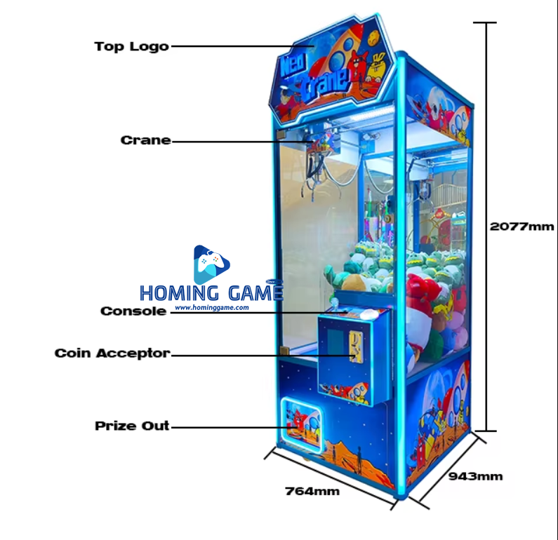 Factory Direct Super Crane Claw Prize Catcher Arcade Machine for Sale | HomingGame