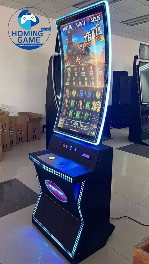 Factory Direct 43″ Curved Skill Slot Table Game Machine – HomingGame OEM Casino Gaming Arcade Machine – Multi Games + LED Lights + Bill/Coin/Card Payment