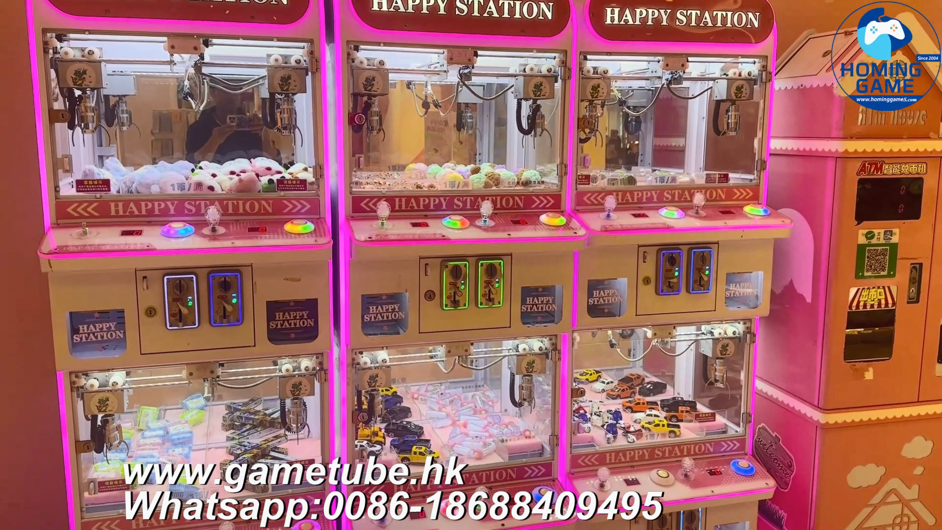 Happy Station 4 Player Mini Crane Claw Machine | Skill Prize Toy Catcher Game | HomingGame Factory Direct Supply Happy Station 4 Player Mini Crane Claw Machine | Skill Prize Toy Catcher Game | HomingGame Factory Direct Supply