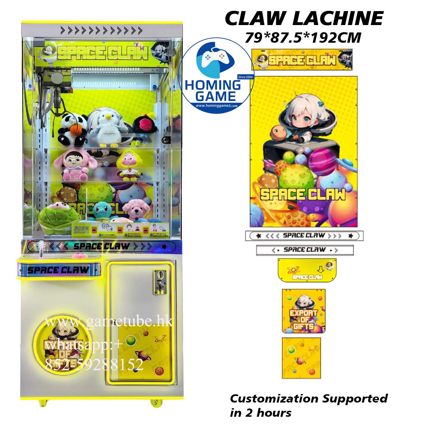 HomingGame Factory Direct Commercial Claw Machine – High-Profit Arcade Prize Crane with Customizable LED & Smart Payment System