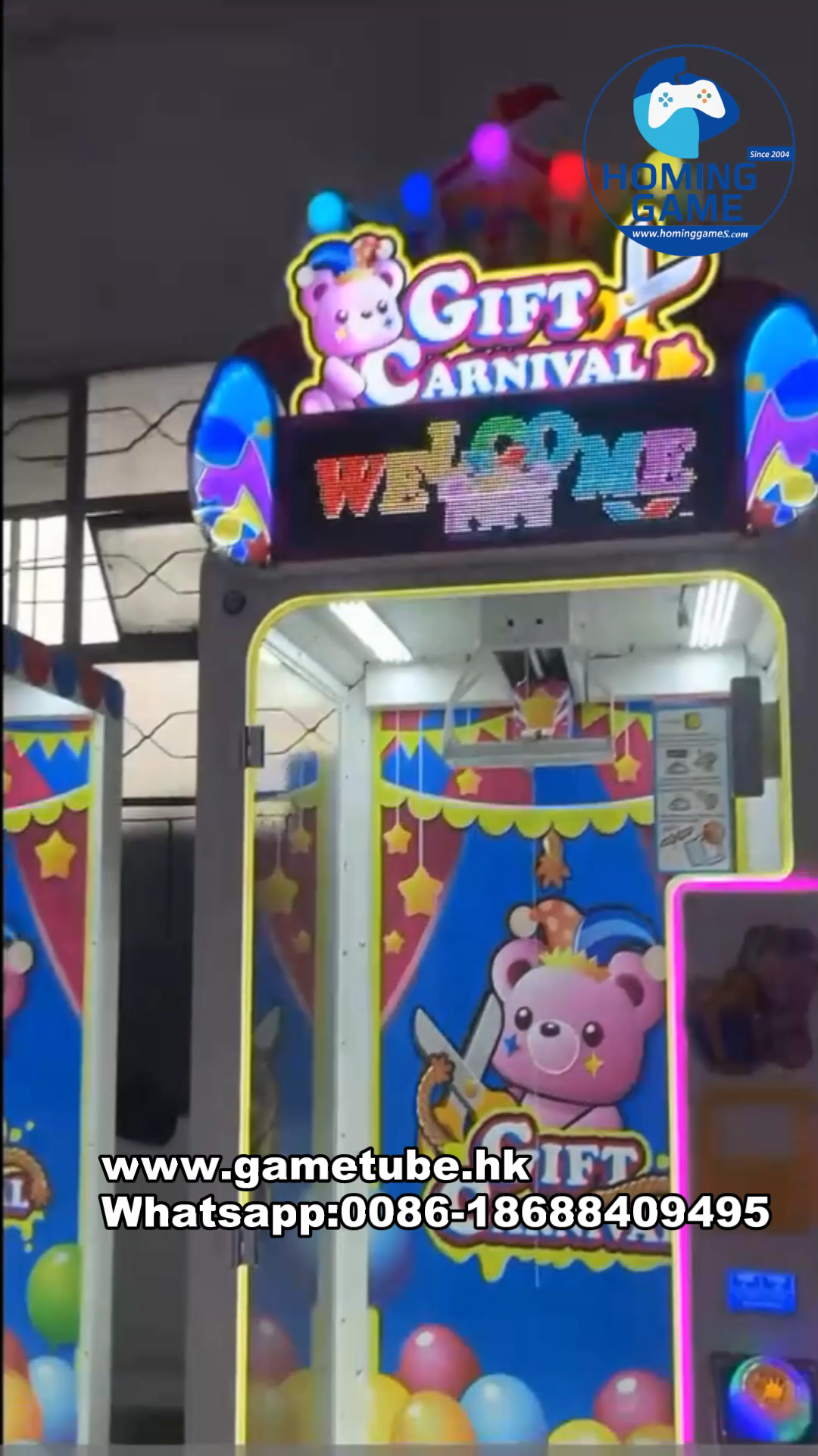 Carnival Gift Barber Cut Scissor Cut String Prize Vending Machine | Coin Operated Scissors Cut Prize Game Machine | HomingGame Factory OEM ODM