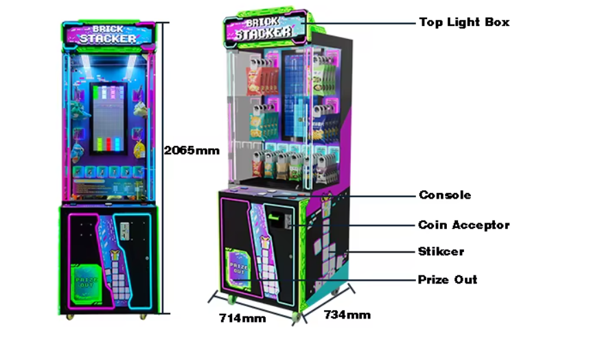 HoimingGame Brick Stacker Arcade Gift Prize Machine Equipment Indoor Custom Prize Redemption Game