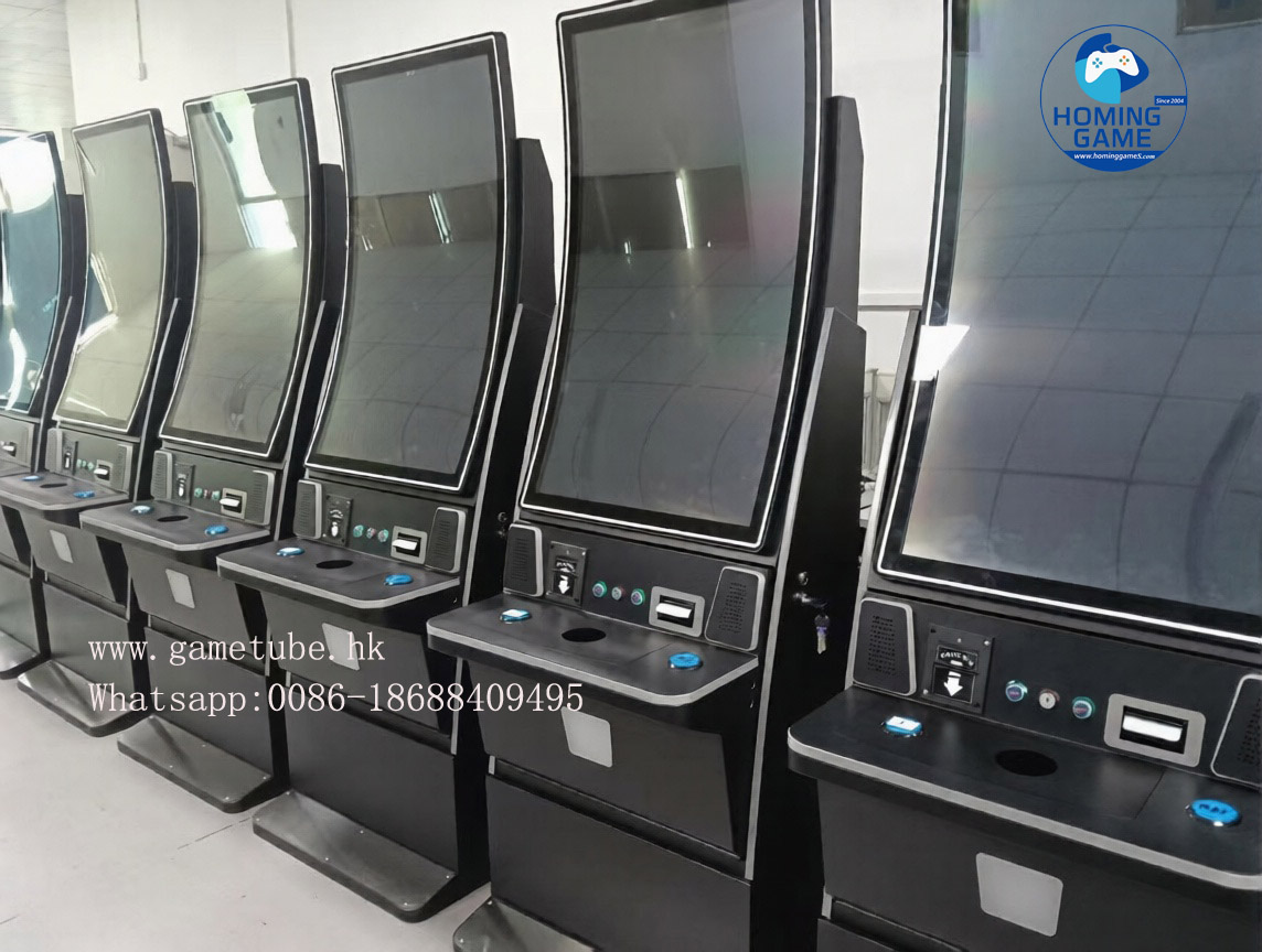 HomingGame 43 Inch Curved Metal Arcade Machine 4K Touch Screen Skill Game Cabinet for Fusion Link Fire Link Casino Slot Software