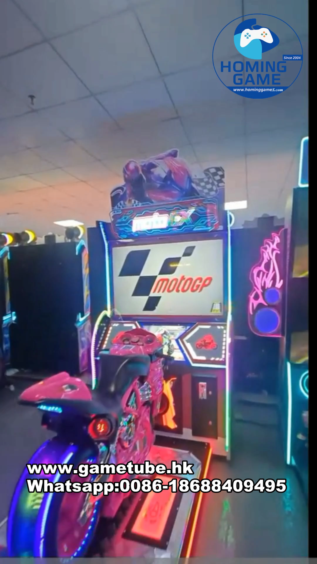 2026 HomingGame Moto GP Racing Simulator Arcade Game Machine | 42″ HD Motorcycle Racing Simulator | Multiplayer Linkable | Wind & Camera FX 2026 HomingGame Moto GP Racing Simulator Arcade Game Machine | 42″ HD Motorcycle Racing Simulator | Multiplayer Linkable | Wind & Camera FX