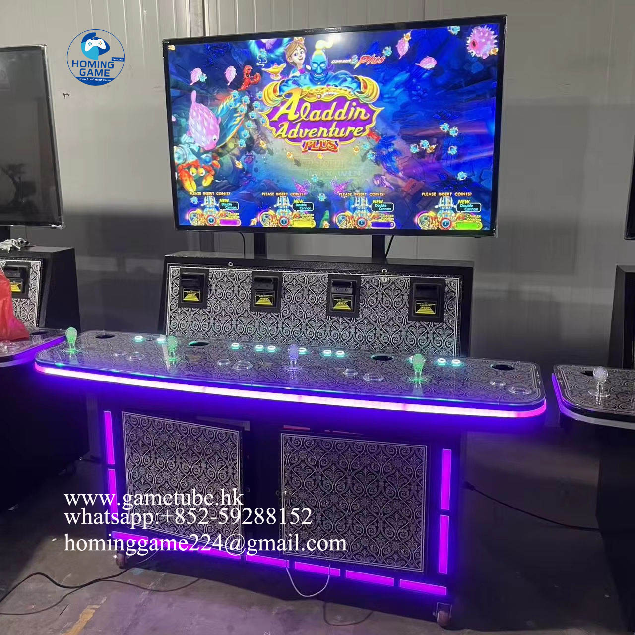 Factory Direct Coin Operated 4 Player Upright Fishing Table Game Machine – Premium IGS Ocean King 3 Plus Aladdin Fishing Game Cabinet by HomingGame Factory Direct Coin Operated 4 Player Upright Fishing Table Game Machine – Premium IGS Ocean King 3 Plus Aladdin Fishing Game Cabinet by HomingGame