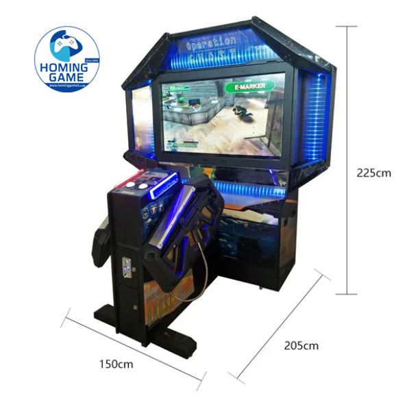 Homing Game Factory Operation Ghost Shoot Fire Arcade Game Machine | 55″ LCD Dual Player Light Gun Shooting Simulator | Coin Operated Arcade Gun Game OEM
