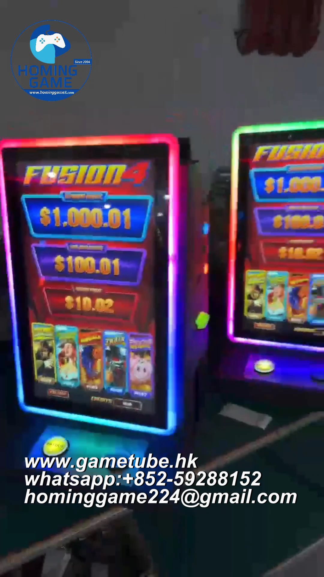 Hominggame Factory Direct: Premium Bartop Slot Machine Cabinet – Fusion 5/HET Emulator Ready, 23.6" 27"Touchscreen Skill Game Console