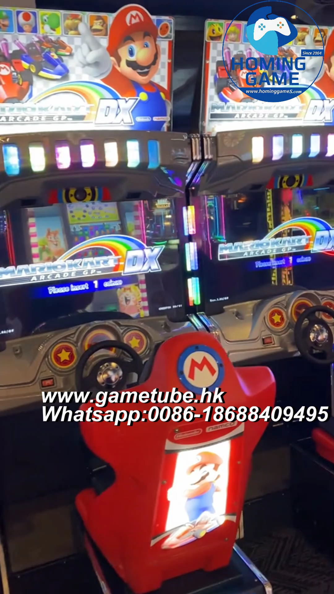 2026 HomingGame Mario Kart Arcade GP DX Racing Car Game Machine – 42 Inch HD Display Coin Operated Arcade Simulator – 2-4 Player Linkable Driving Game for Game Centers & FECs