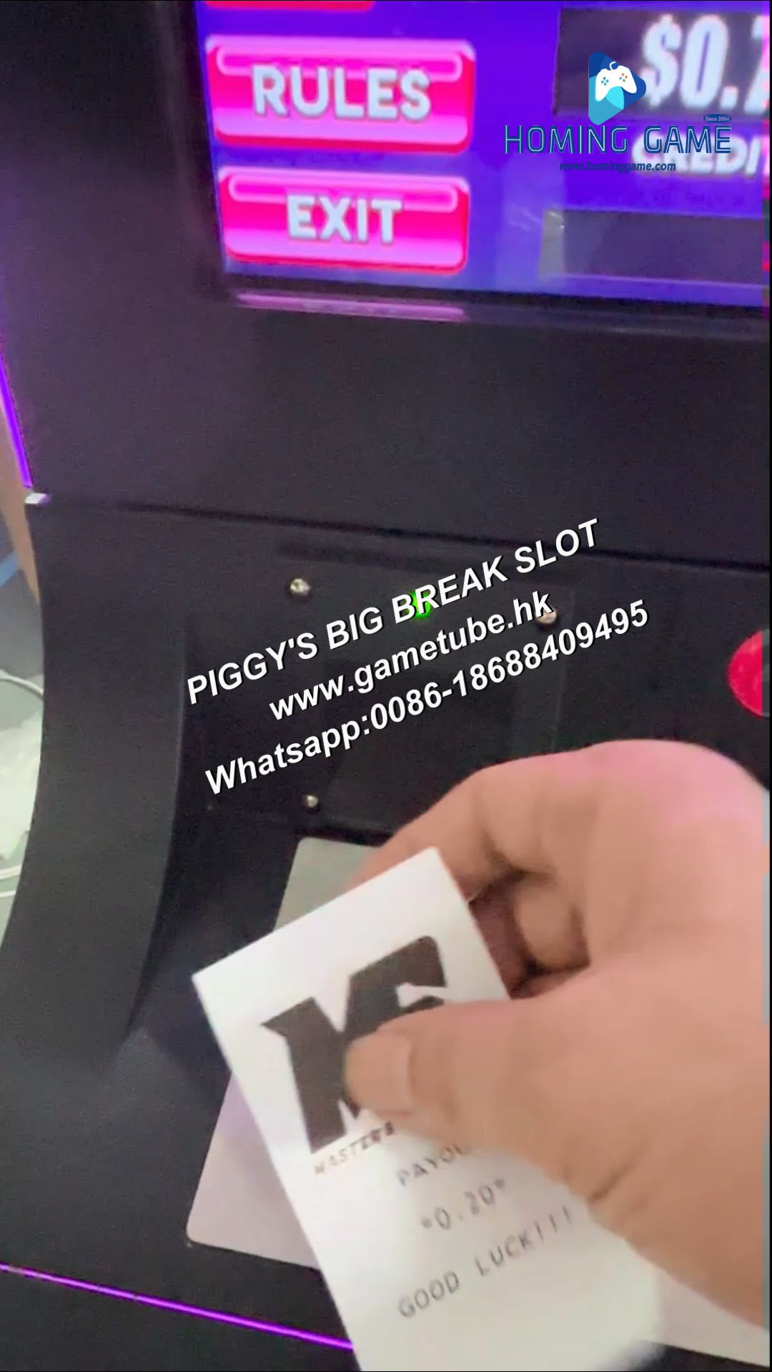 Factory Direct Supply PIGGY'S BIG BREAK Slot Table Game Machine With ICT bill acceptor and Thermal ticket Printer by Slot Game Expert HomingGame Amusement 