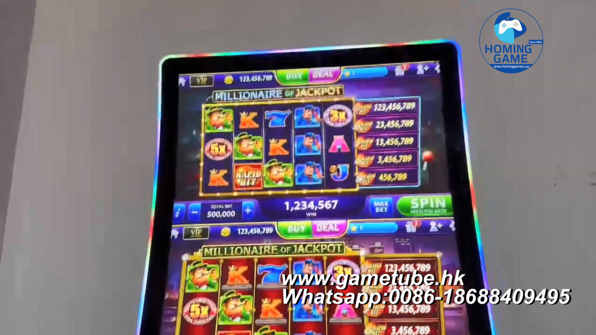 2026 HomingGame High-Security Ticket Redeem ATM Cash Out Kiosk ATM – 43 Inch Curve Slot Game Cabinet for Skill Gaming