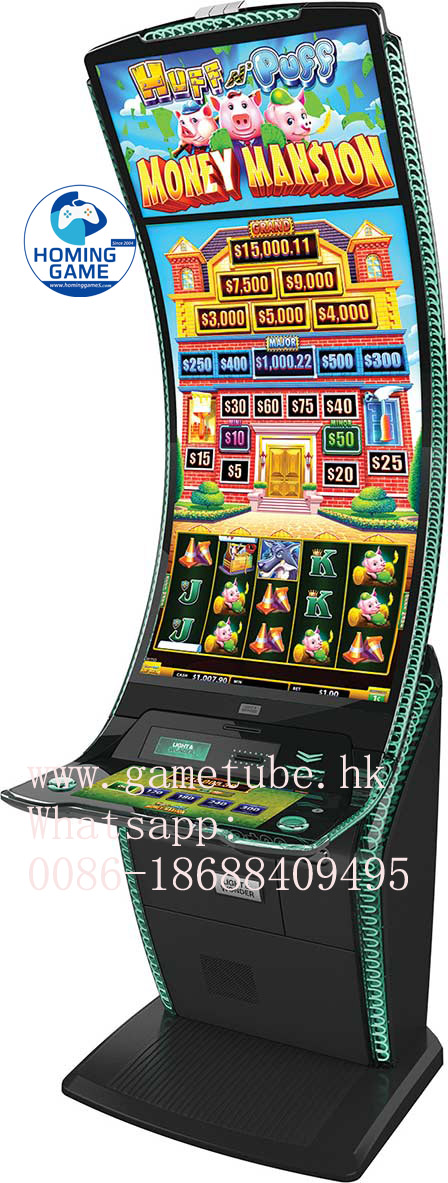 HomingGame Factory Huff N' Puff™ Money Mansion Slot Game  – Multi-Cabinet Software & Hardware Solutions fit for 32 inch and 43 inch straight and Curve Slot Table Game Machine