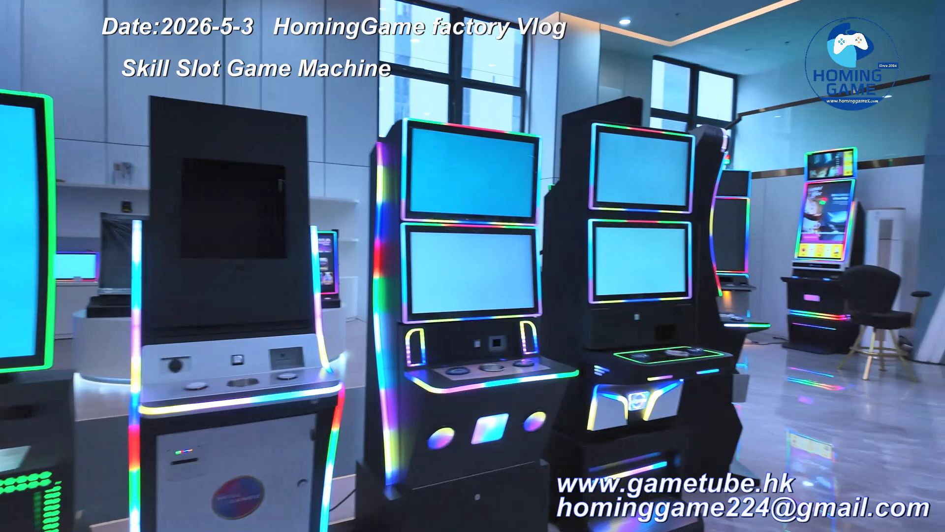 HomingGame 2026 Factory Direct 22/27/32/43 Inch Skill Slot Game Machine Cabinet | Vertical Straight & Curved Screen Slot Table Game for Amusement Room