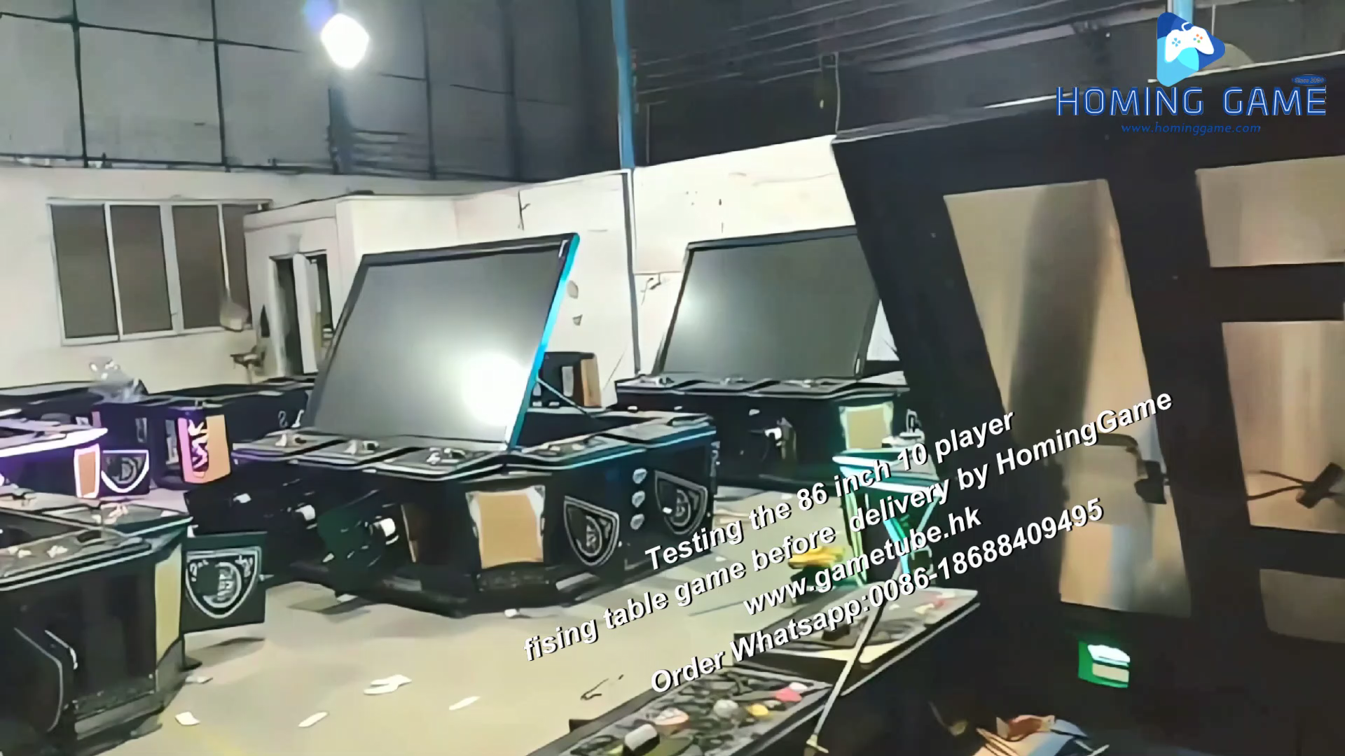 August 2025 Testing the 86 inch fishing table arcade game machine before delivery by HomingGame