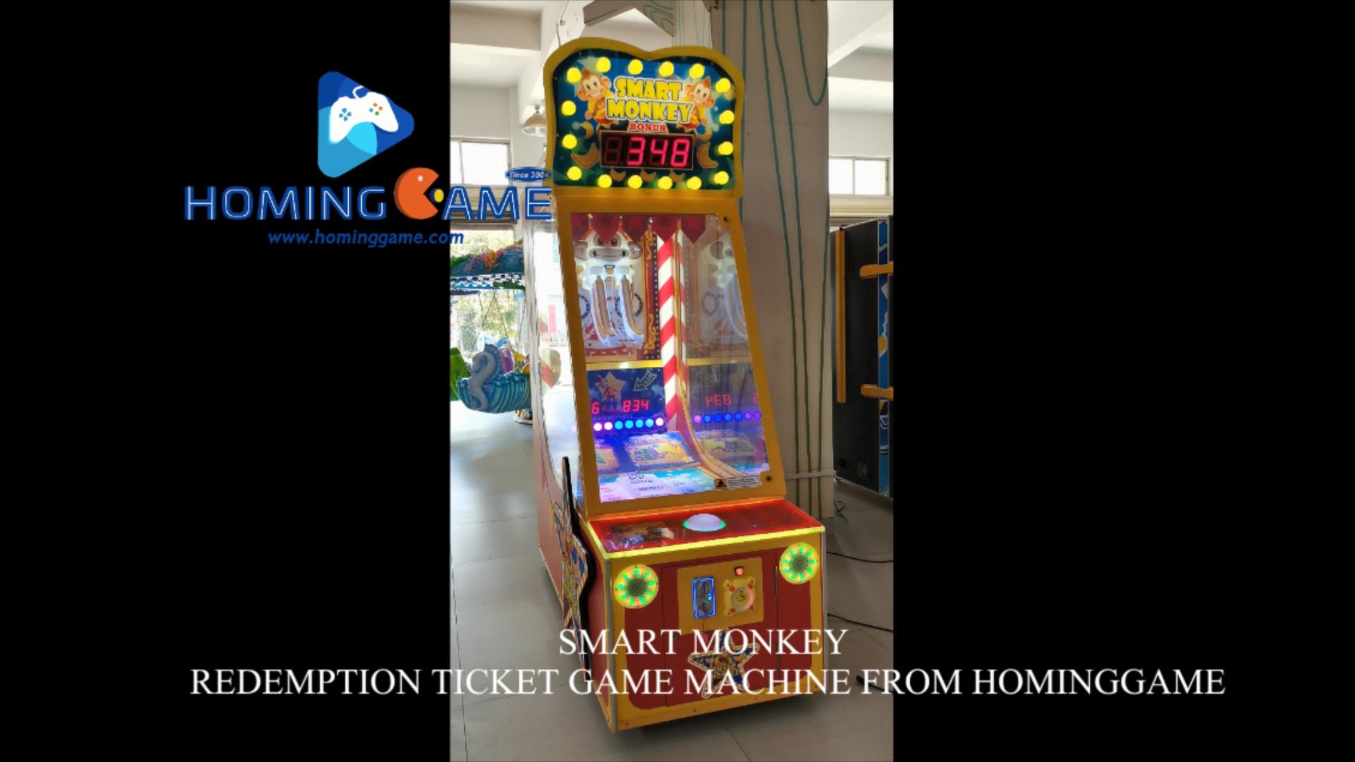 Funny Coin Operated Smart Monkey Kids Lottery Arcade Game