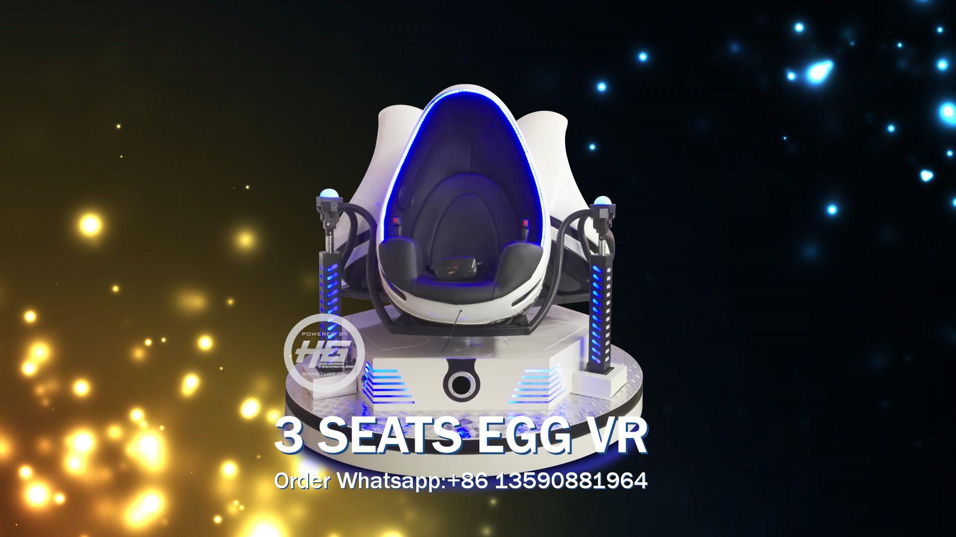 Newest 9D VR Simulator Games - 9D VR 3 Seats Eggs Game