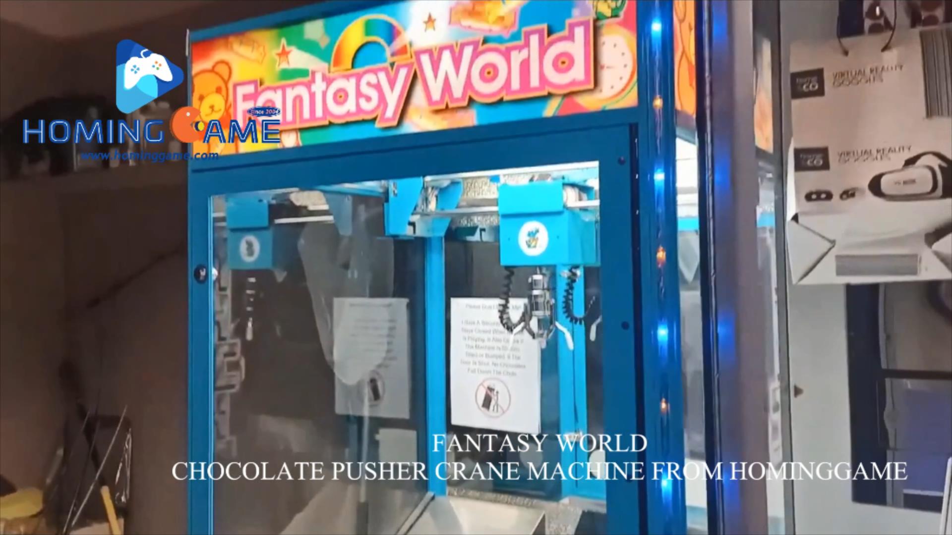 Fantasy World Chocolate Pusher Amusement Crane Machine