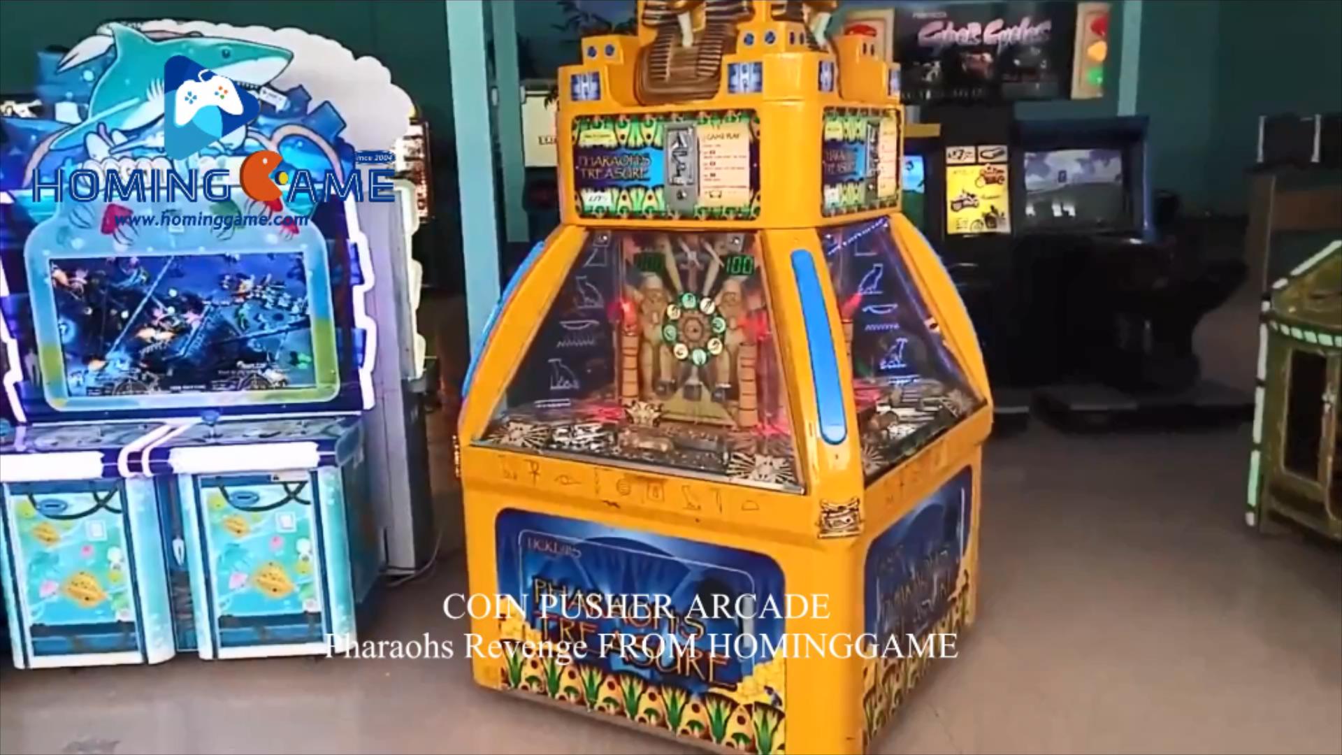 Pharaoh's Revenge Coin Pusher Arcade Game Machine