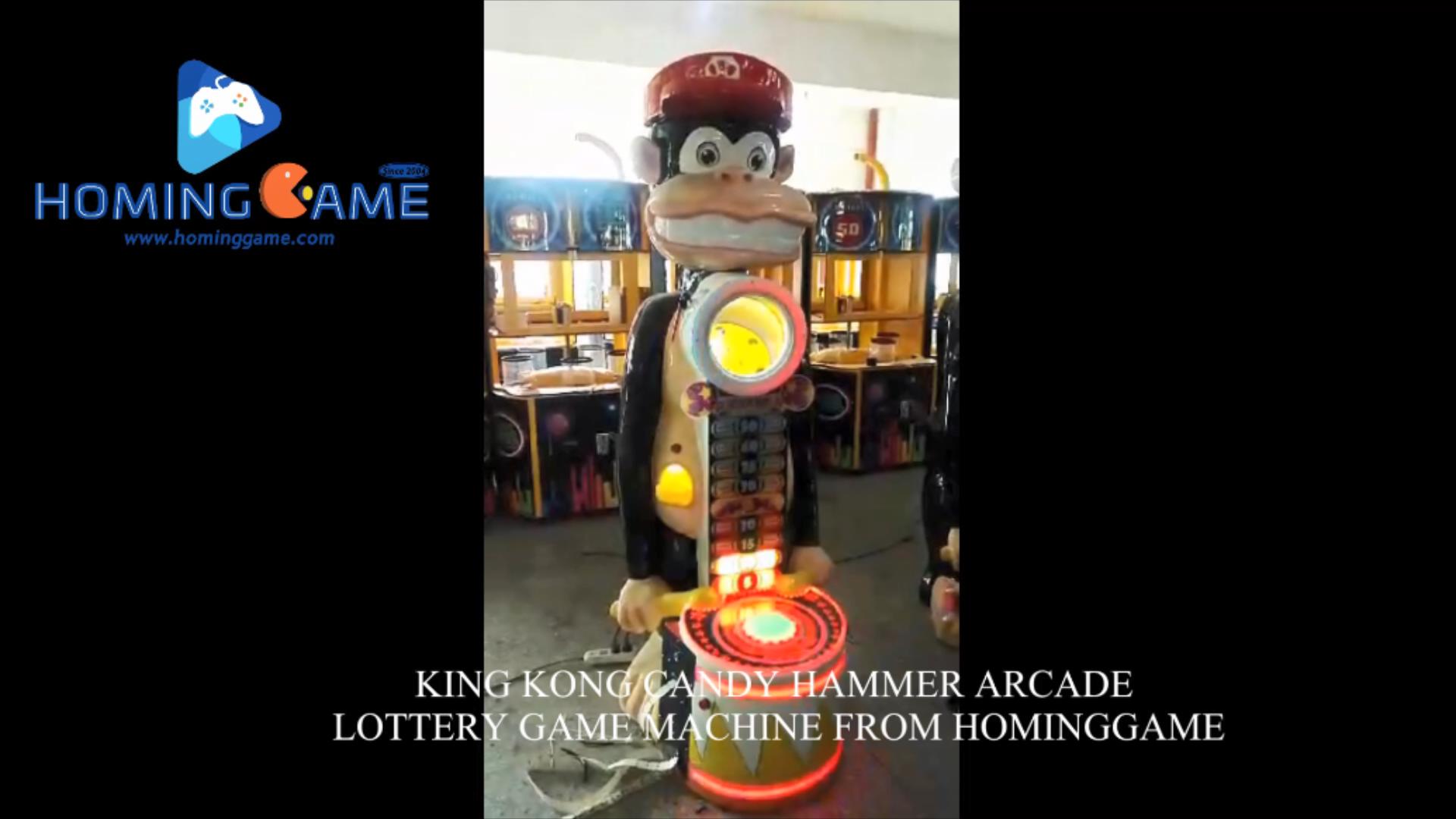 KIDS Lottery Game KingKong Candy Hammer Arcade Machine