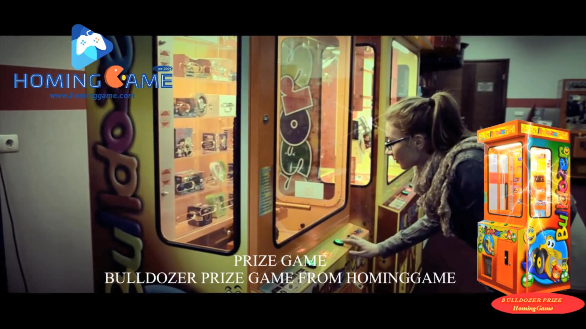 People Enjoy HomingGame Coin Operated Bulldozer Prize Redemption Game Machine