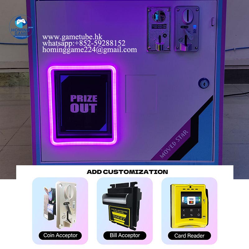 HomingGame Wholesale Commercial Coin Operated Crane Machine LED Lighting Claw Machine Toy Vending Arcade Game Machine