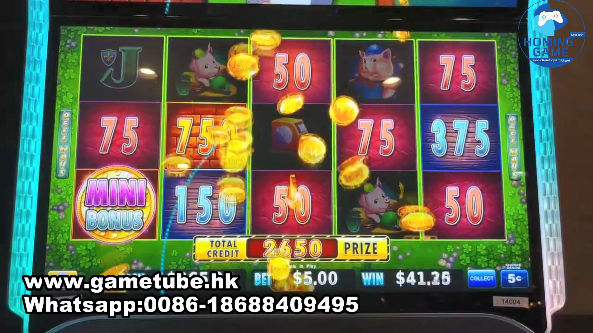 Factory Price Hard Hat Edition Huff N’ Puff Slot Machine - HomingGame Deluxe Casino Cabinet