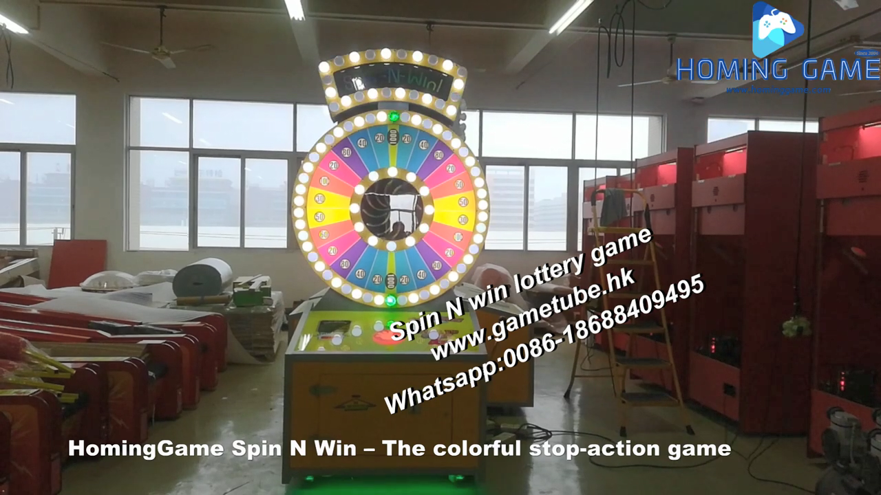 coin operated Spin N win lottery ticket redemption arcade game machine for sale Fec game center game machine by HomingGame