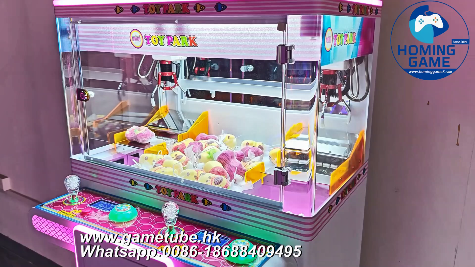 Top 4-Player Coin Operated Claw Machine | Mini Toy Park Metal Crane Arcade Game by HomingGame