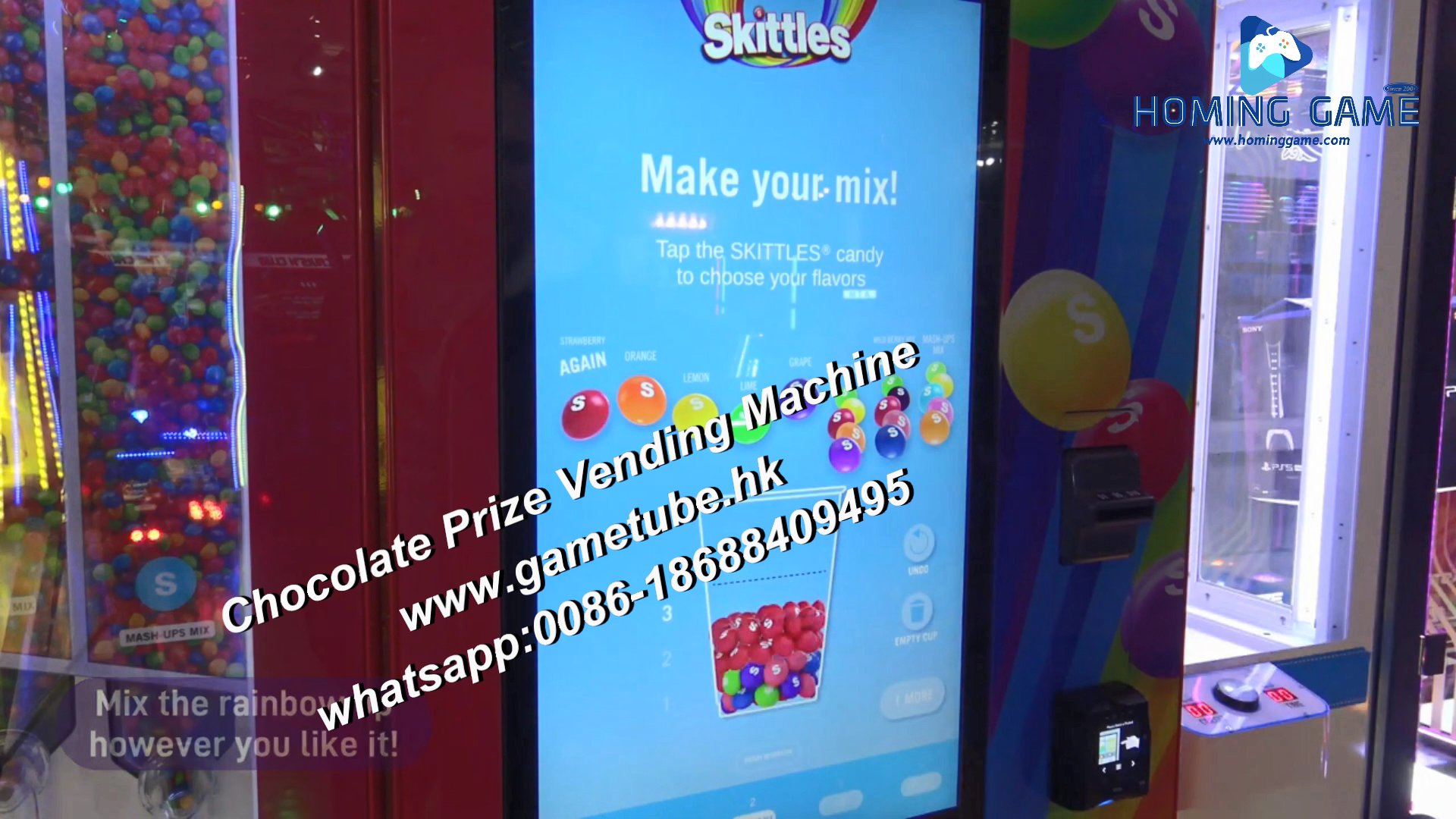 Supply Fatory Direct Sikttles Chocolate Prize Vending Machine by HomingGame#prizegamemachine #arcade