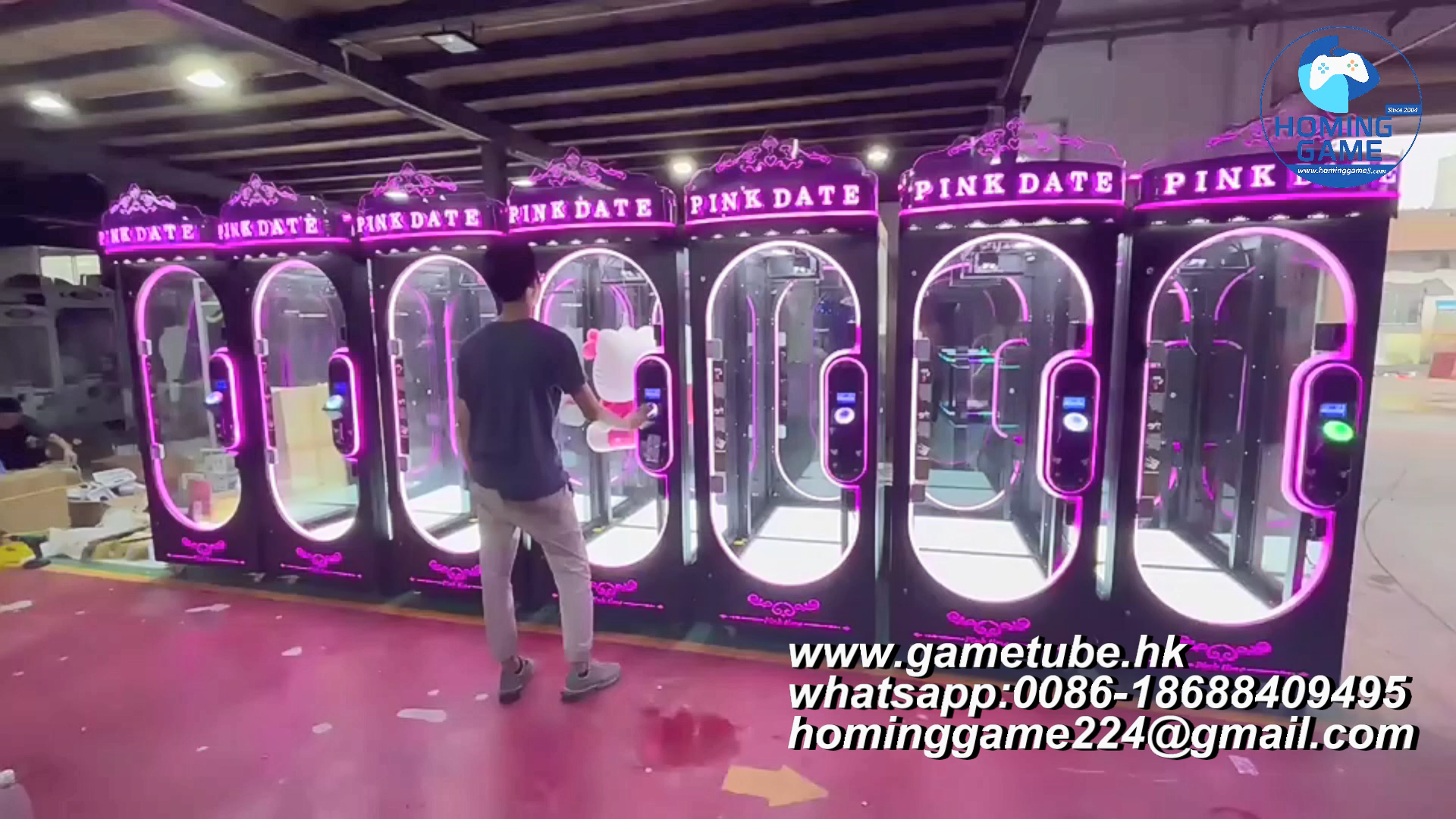 HomingGame Barber Cut Prize Game Machine - High Profit "Cut the Rope" String Cut Prize Game Machine for Arcade & FEC - New Arrival Pink Date Cut 2 Prize Game Machine
