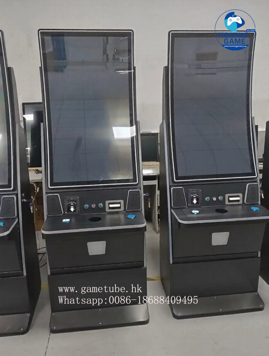 HomingGame 43 Inch Curved Metal Arcade Machine 4K Touch Screen Skill Game Cabinet for Fusion Link Fire Link Casino Slot Software