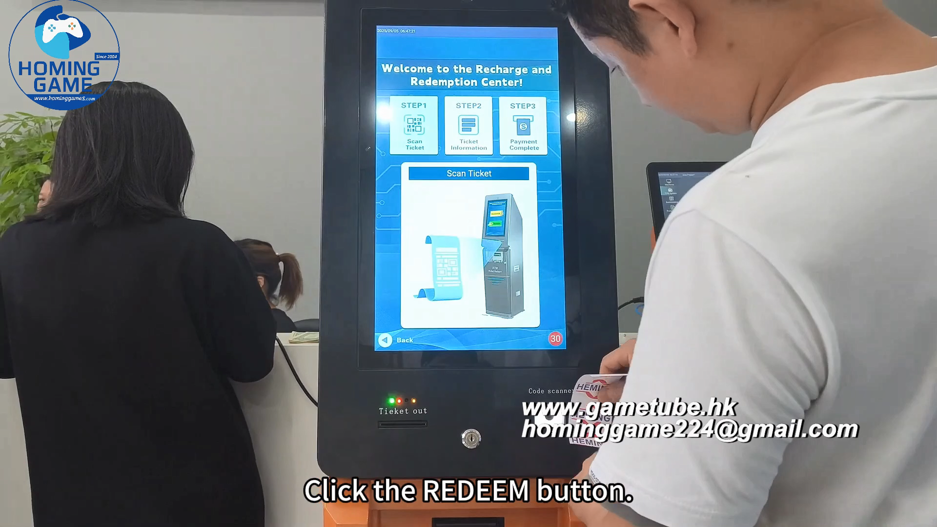 Smart Automated Arcade Cash Kiosk – Self-Service Recharge & Ticket Redemption ATM Terminal for 32 inch Slot Game And 43 inch Slot table game machine