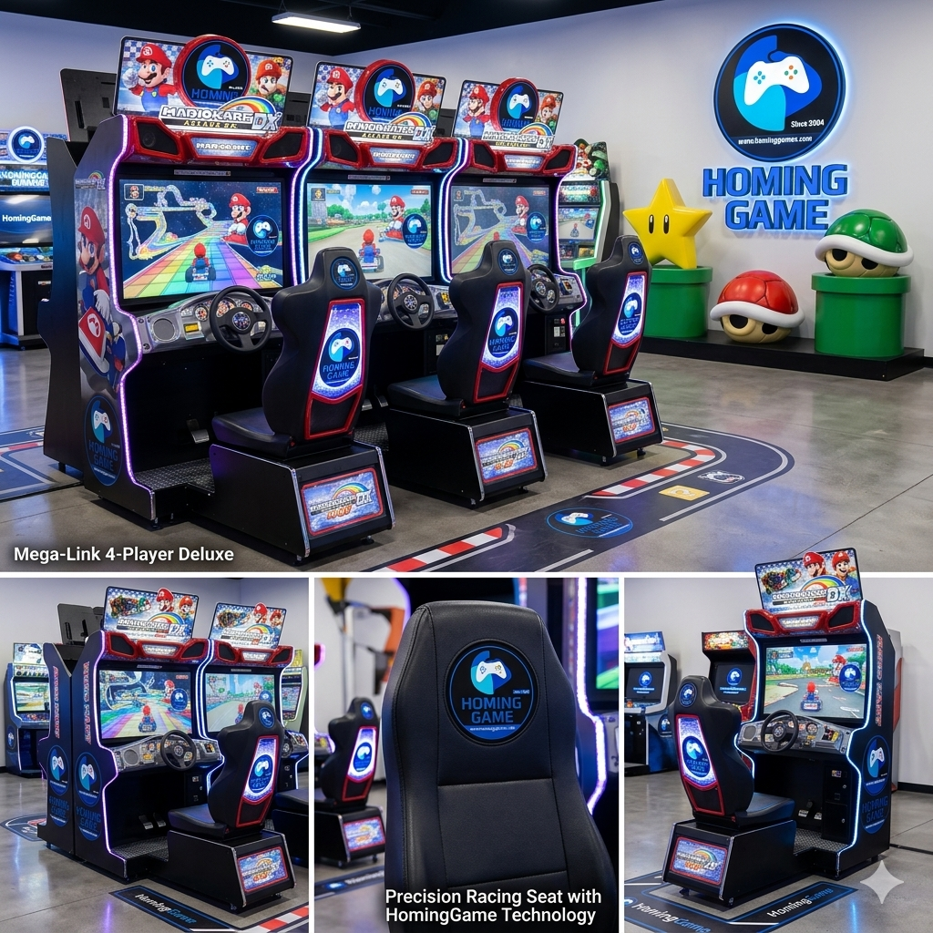 Mario Kart Arcade GP DX Racing Car Game Machine | 42" HD Display, 2-Player Linkable Arcade Simulator for Game Center | 2026 New Edition by HomingGame