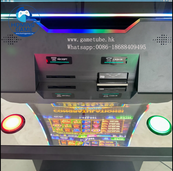 2026 HomingGame High-Security Ticket Redeem ATM Cash Out Kiosk ATM – 43 Inch Curve Slot Game Cabinet for Skill Gaming