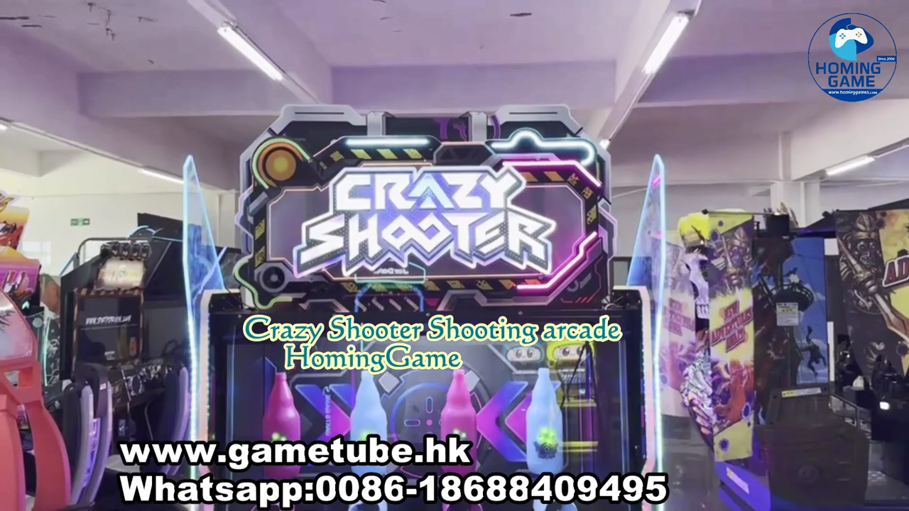 HomingGame Factory Crazy Shooter Shooting Arcade Game Machine – New Design Iron Coin Operated Gun Shooting Simulator for Game Centers & Amusement Parks