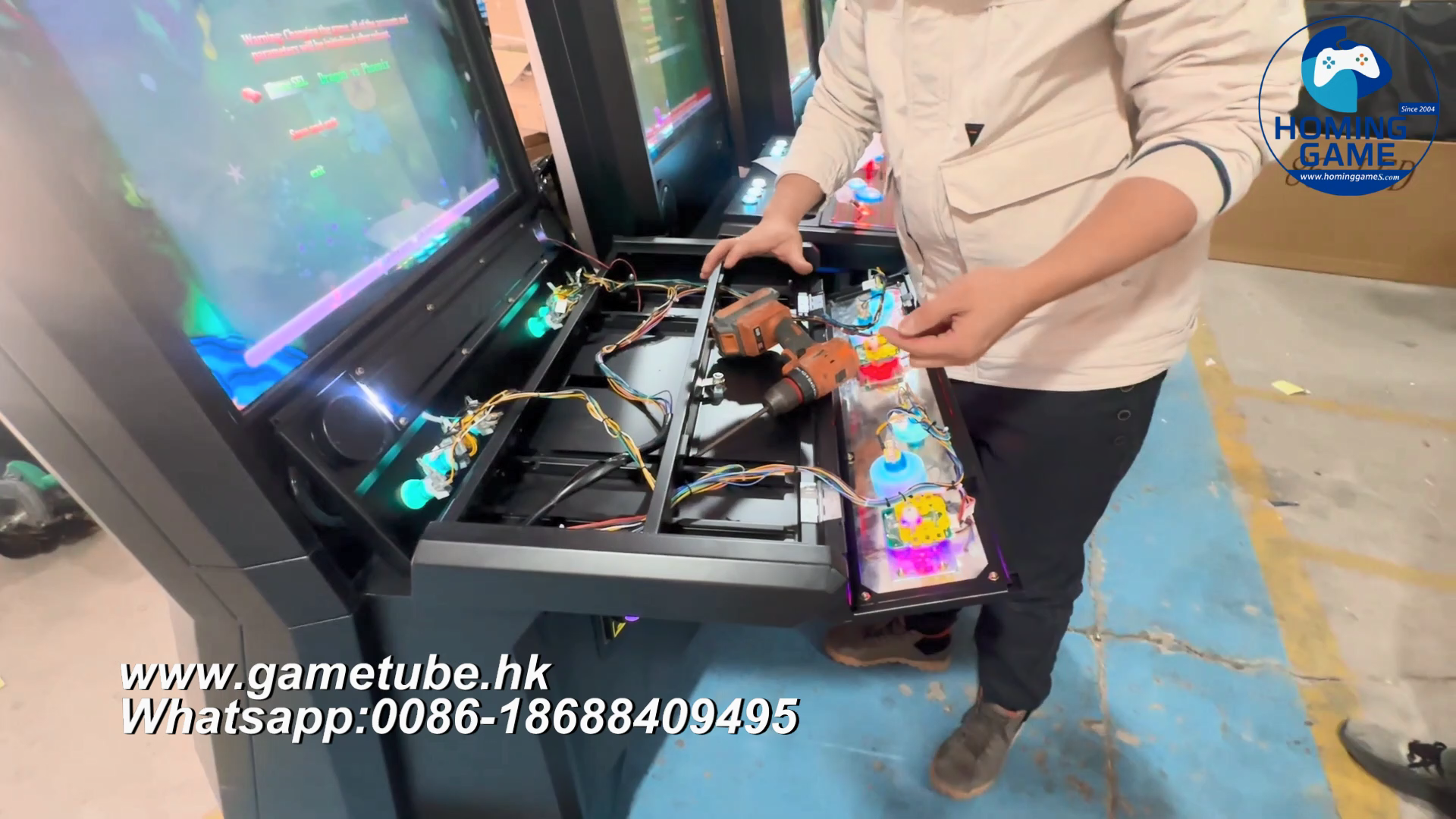 HomingGame Factory Direct 2 Player Upright Fishing Table Game Machine - Easy Installation Guide & Metal Cabinet Arcade Fishing Game