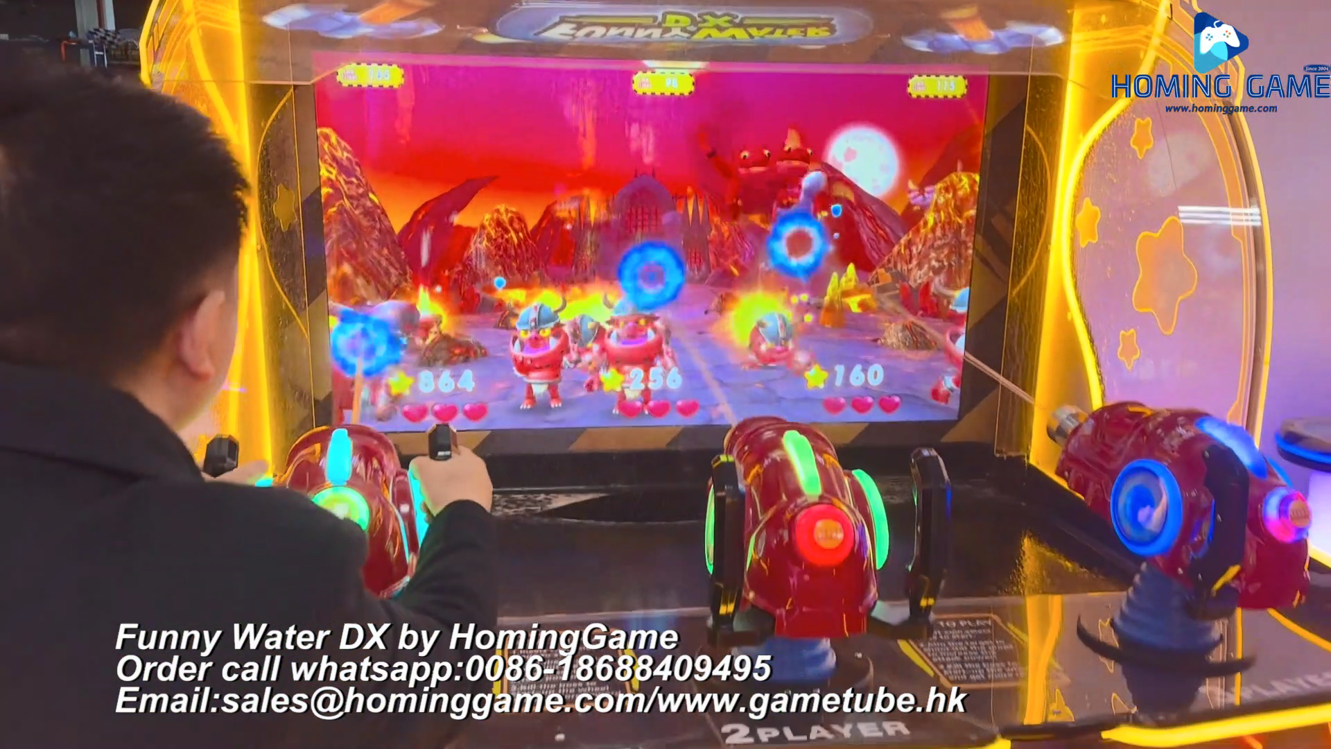 HomingGame Funny Water DX Water gun shooting redemption arcade game machine|Kids Redemption Game