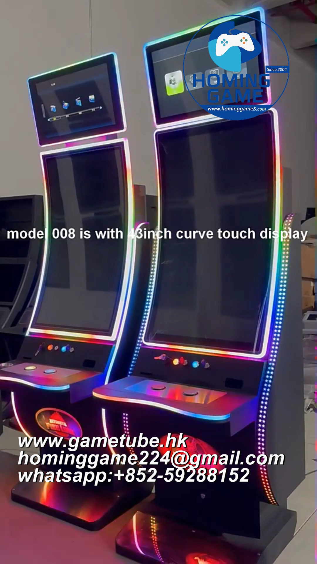 HomingGame Factory 43 Inch J Type Vertical Screen Slot Game Machine &ndash; Complete Arcade Cabinet with Multiple 5-in-1 Slot Game Motherboard & Smart Cash Acceptor