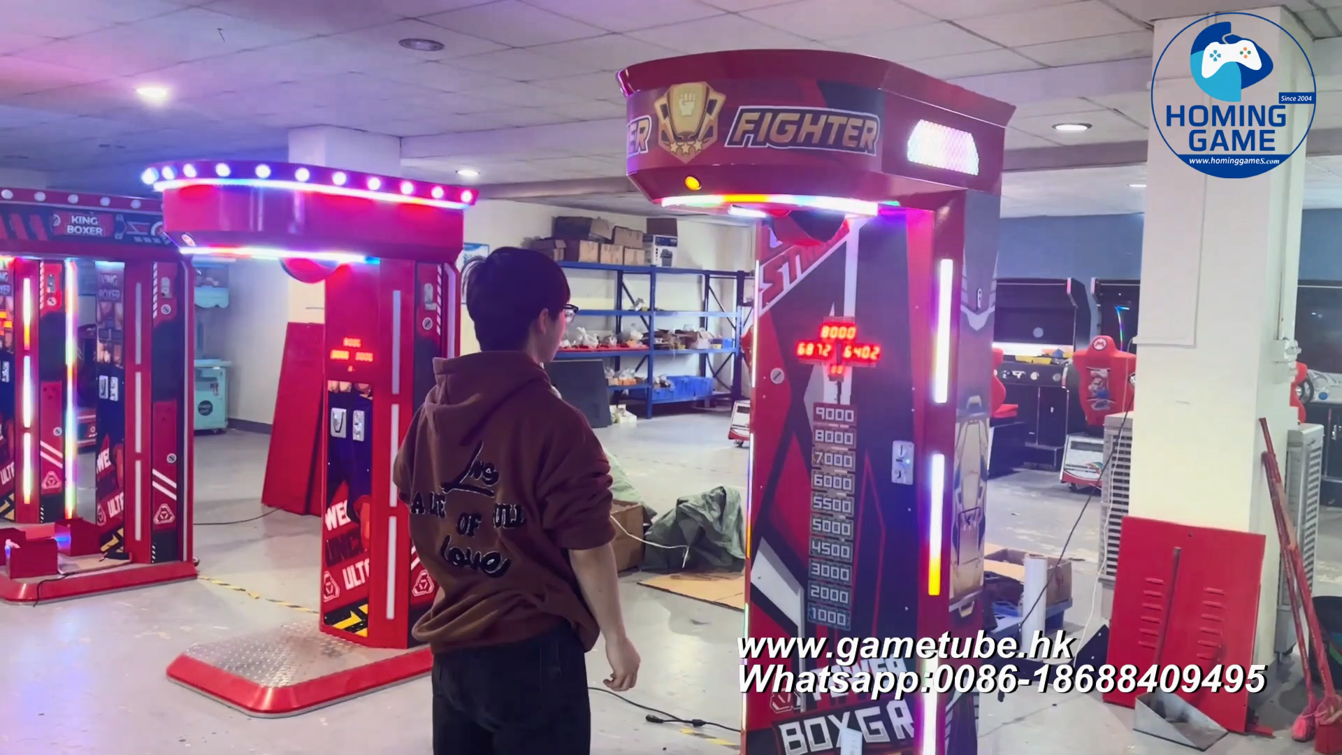 HomingGame Factory Price Coin Operated Boxer Fighter Game Machine Ultimate Punching Strength Tester Arcade Machine for Sale