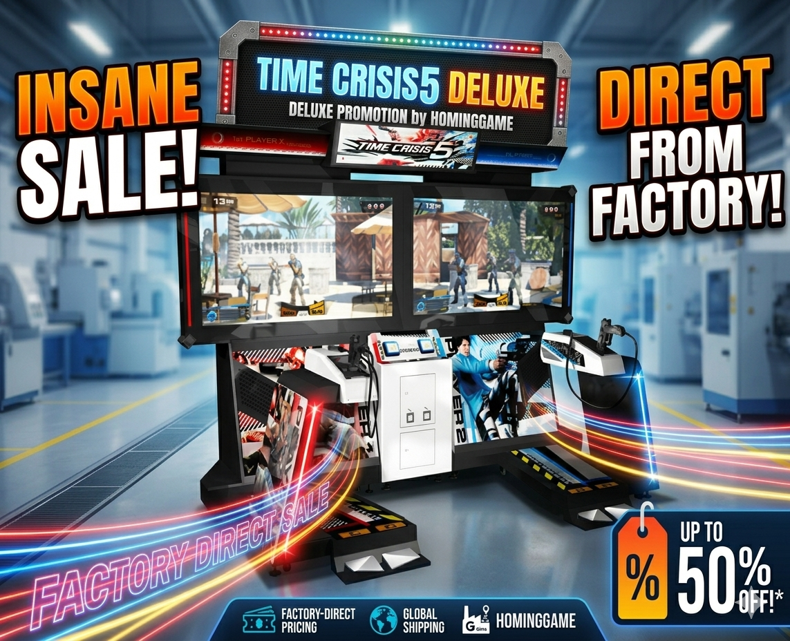 HomingGame Time Crisis 5 Deluxe Twin Player Gun Shooting Simulator Game Machine – Commercial Arcade Video Shooting Machine for Amusement Center