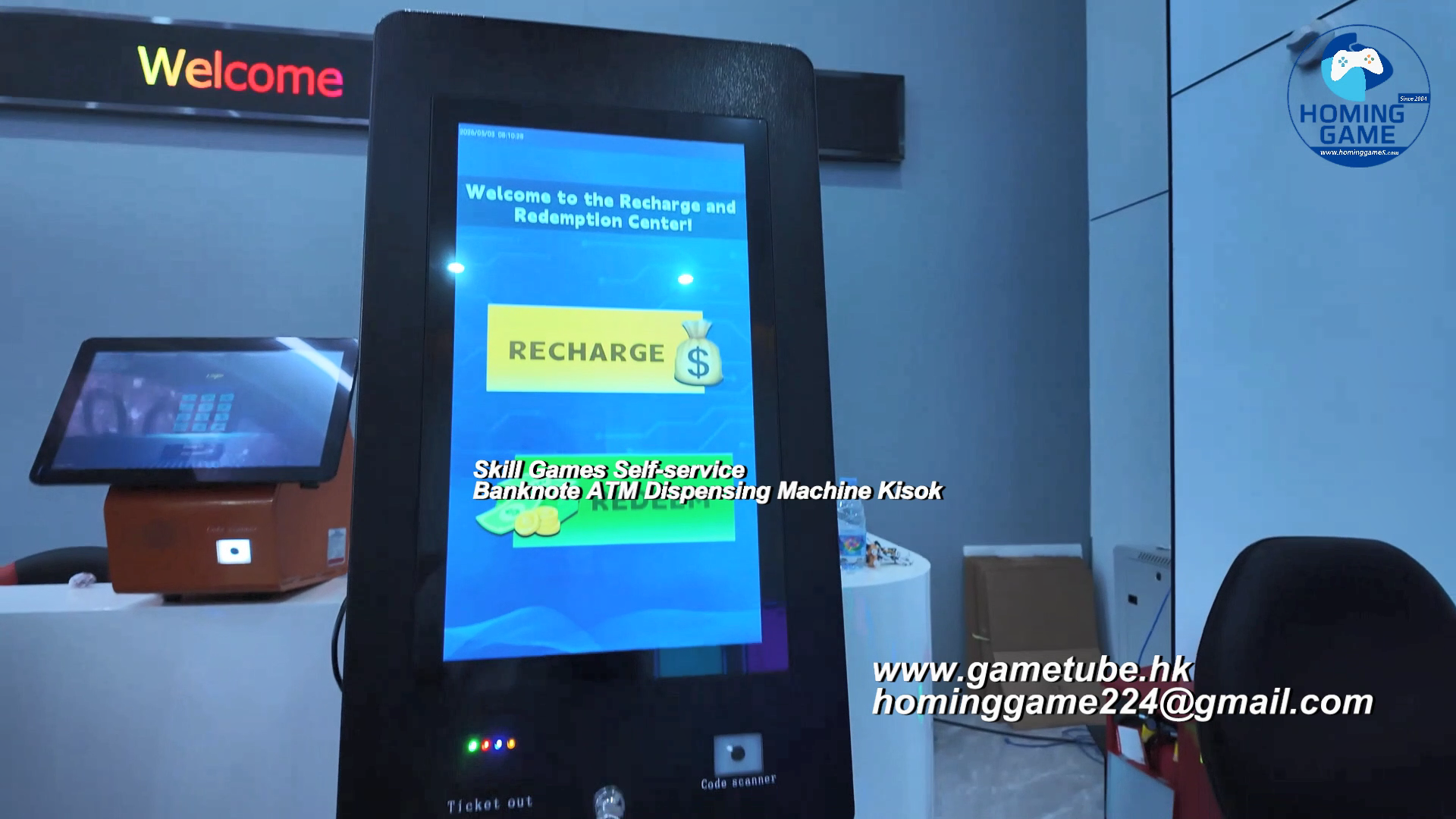 2026 New Arrival | Industrial Self-Service Banknote & Ticket Redemption Kiosk Terminal For 43 Inch Skill Slot Table Game Machine And Amusement Machine