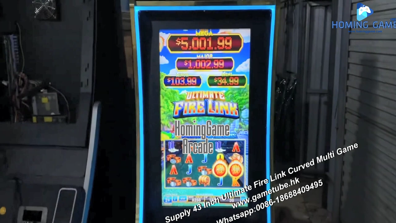 Factory Direct Supply 43 Inch Ultimate Fire Link Curved Multi Game Vertical Touch Screen Fire Link Games Machines For Sale by HomingGame
