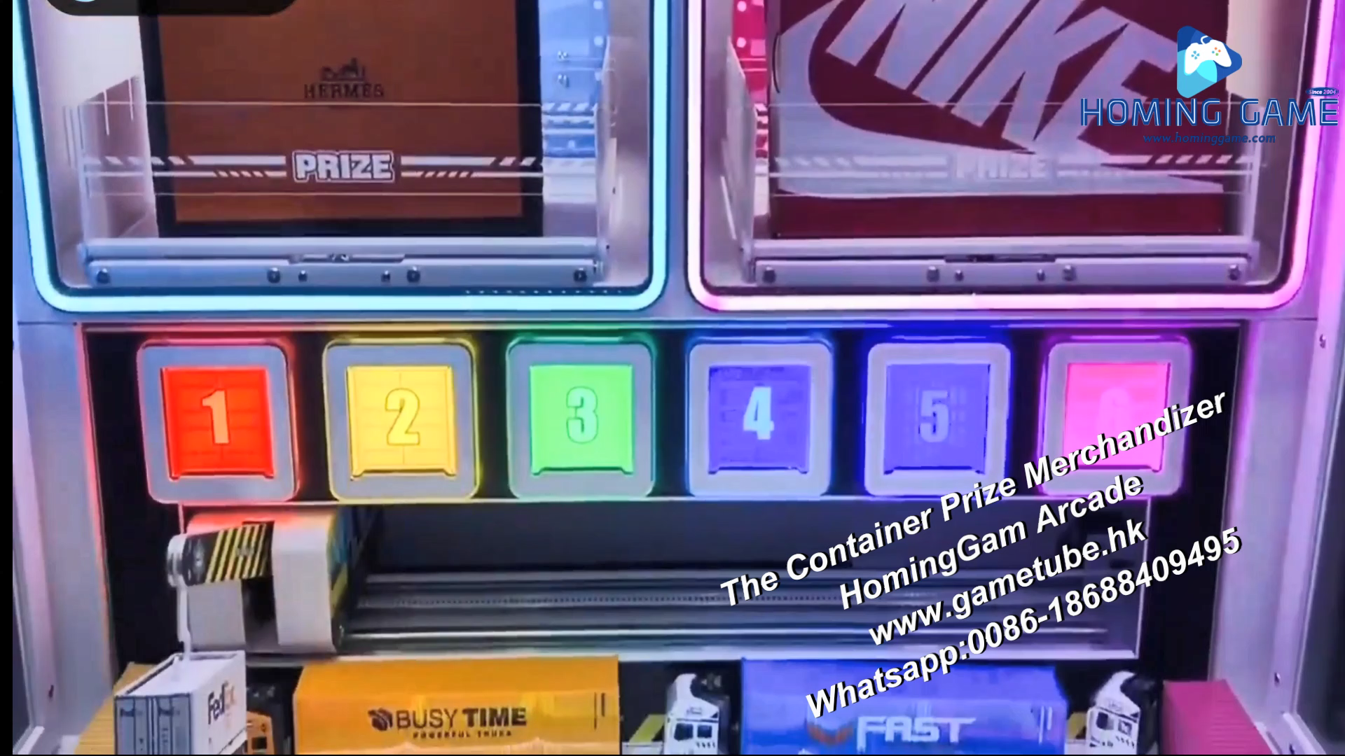 2025 HomingGame New Released The Container Prize Merchandizer Redemption Game Machine Skill Prize Game Machine