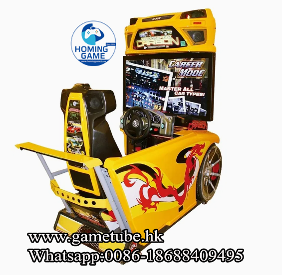 Homing Game Factory Deluxe 42 Inch Racing Car Game Machine - Professional Driving Car Simulator Game Machine for Arcade Centers and Amusement Parks